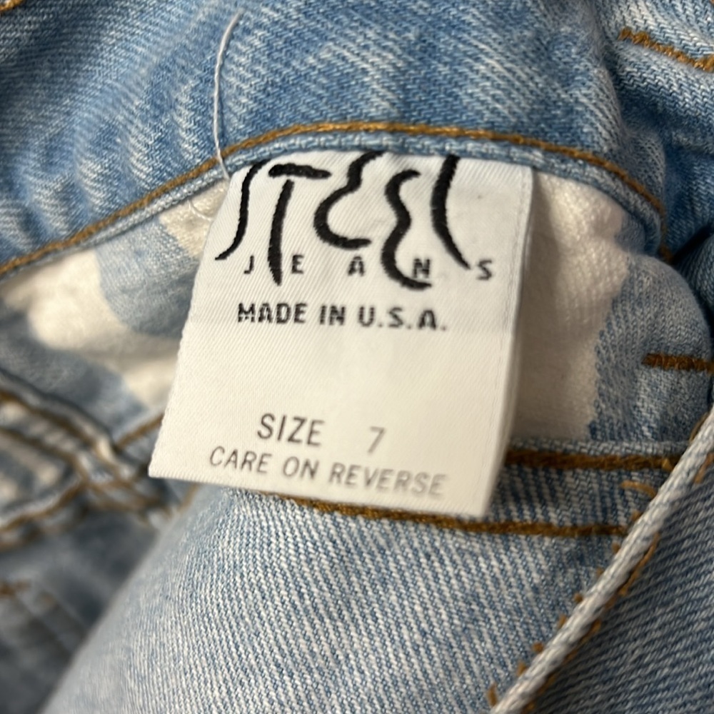 Vintage 90s Steel Jeans Women’s Juniors Denim Striped Mini Skirt - Picture 7 of 9